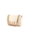 Chanel Timeless jumbo handbag in beige quilted grained leather - 00pp thumbnail