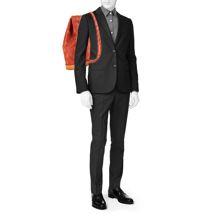 Louis Vuitton America's Cup backpack in orange monogram canvas and natural leather - Detail D1