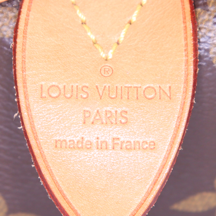 Louis Vuitton Speedy 40 cm handbag in brown monogram canvas and natural leather - Detail D3