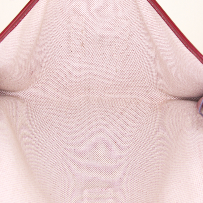 Hermes Jige pouch in burgundy box leather - Detail D2