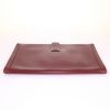 Hermes Jige pouch in burgundy box leather - Detail D4 thumbnail