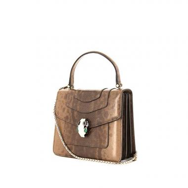 Bulgari Serpenti handbag in beige snake