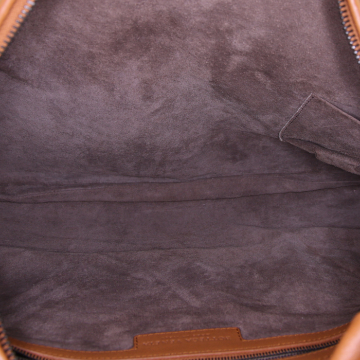 Bolso de mano Bottega Veneta Veneta en cuero intrecciato color caramelo - Detail D2