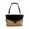Balenciaga handbag in brown and blue tricolor leather - 360 thumbnail