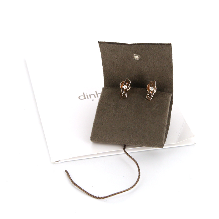 Dinh Van Pulse small model small earrings in pink gold and diamonds - Detail D2