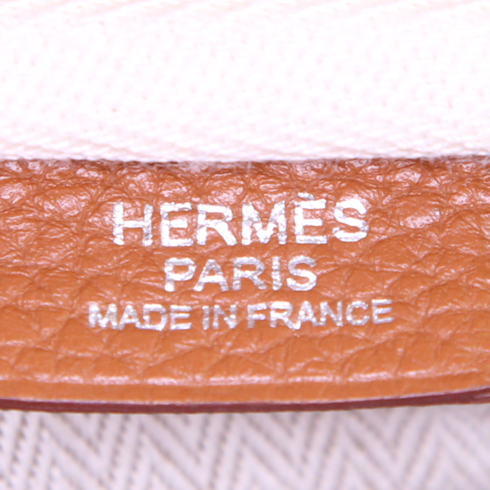 Sac à main Hermes Victoria en cuir taurillon clémence gold - Detail D3
