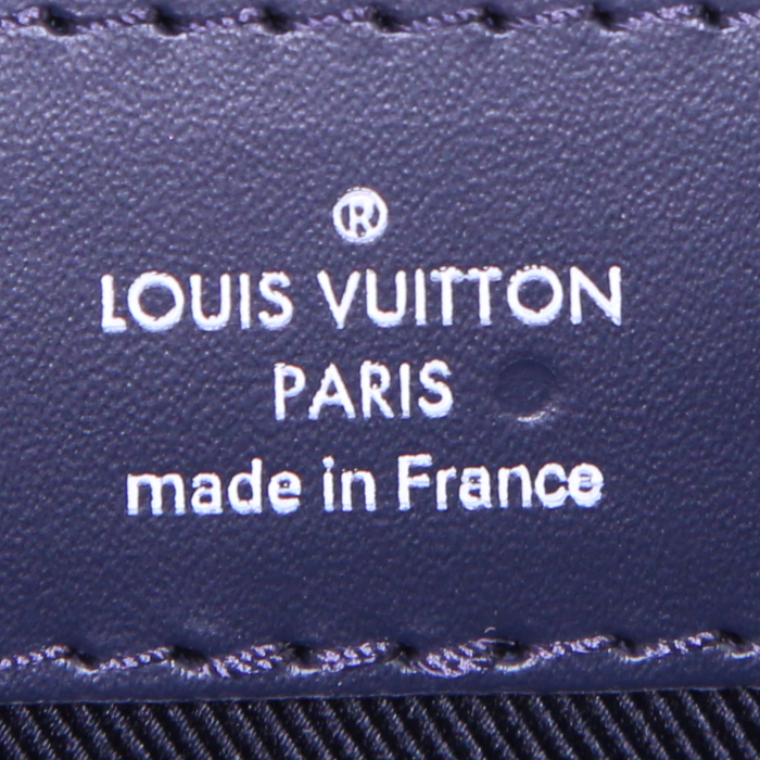 Pochette Louis Vuitton America's Cup in tela a scacchi e pelle blu - Detail D3