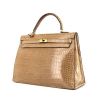 Hermes Kelly 35 cm handbag in beige crocodile - 00pp thumbnail