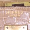 Sac à main Hermes Kelly 35 cm en crocodile beige - Detail D2 thumbnail