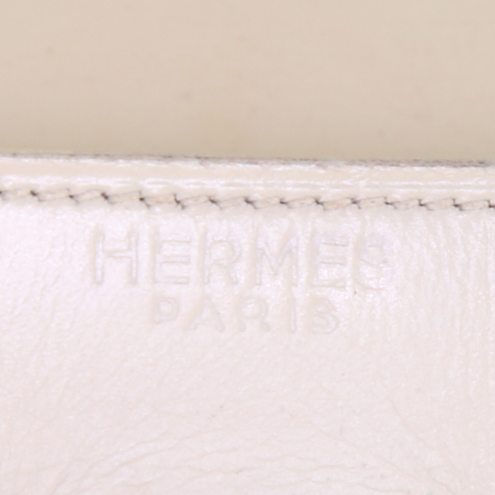 Borsa Hermes Kelly 35 cm in pelle box bianca - Detail D3