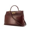 Hermes Kelly 35 cm bag worn on the shoulder or carried in the hand in burgundy box leather - 00pp thumbnail