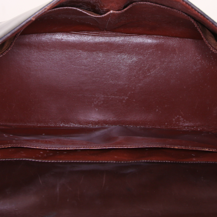 Sac à main Hermes Kelly 35 cm en cuir box marron - Detail D2