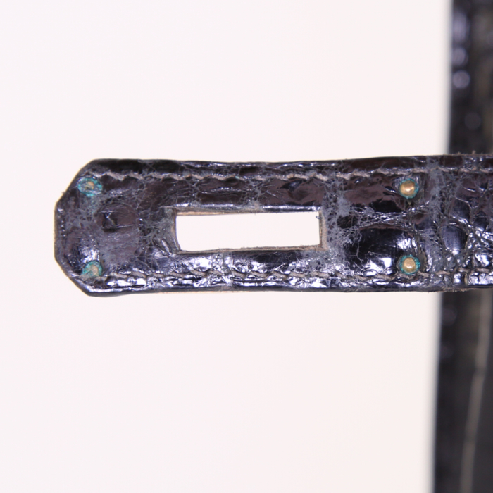 Bolso de mano Hermes Kelly 35 cm en cocodrilo negro - Detail D5