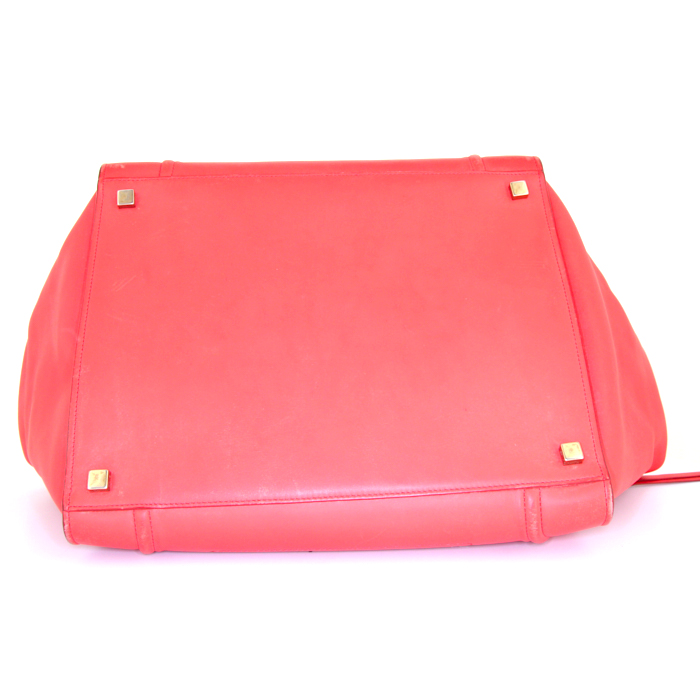 Shopping bag Céline Phantom in pelle corallo - Detail D4