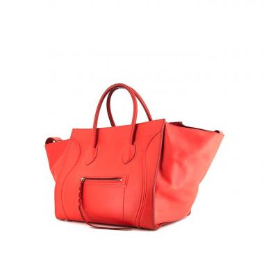 Shopping bag Céline Phantom in pelle corallo