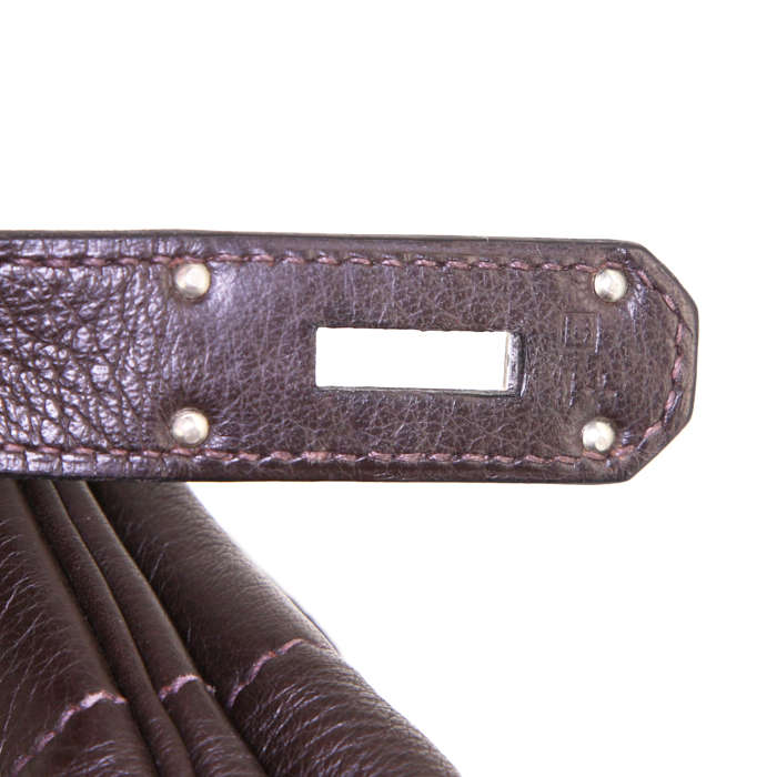 Hermes Haut à Courroies weekend bag in brown togo leather - Detail D4