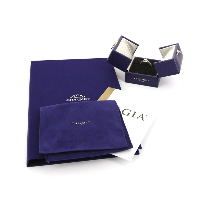 Chaumet Le Grand Frisson solitaire ring in white gold and diamonds - Detail D2