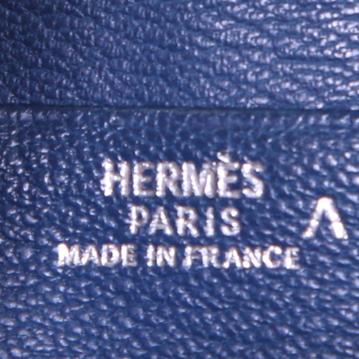 Portafogli Hermès Béarn in coccodrillo marino blu - Detail D3