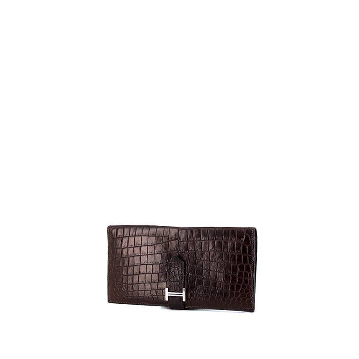 Hermès Béarn wallet in brown niloticus crocodile