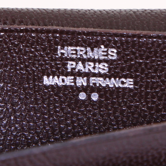 Portefeuille Hermès Béarn en crocodile niloticus marron - Detail D3