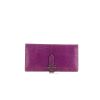Billetera Hermès Béarn en piel de lagarto violeta Anemone - 360 thumbnail