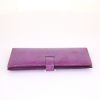 Hermès Béarn wallet in purple Anemone lizzard - Detail D4 thumbnail