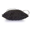 Bolso bandolera Prada Net en lona negra y cuero negro - Detail D5 thumbnail