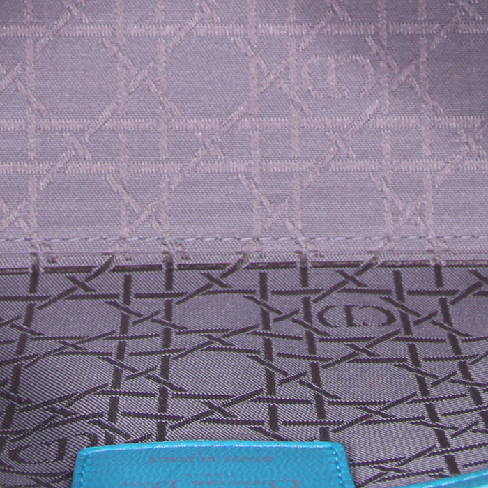 Sac à main Dior Lady Dior moyen modèle en cuir cannage turquoise - Detail D2