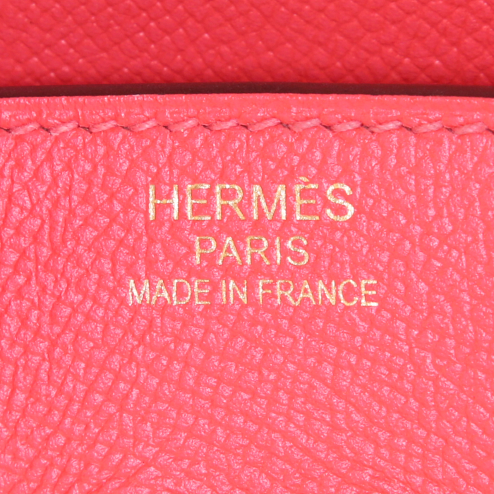 Hermes Birkin 35 cm handbag in pink Jaipur epsom leather - Detail D3