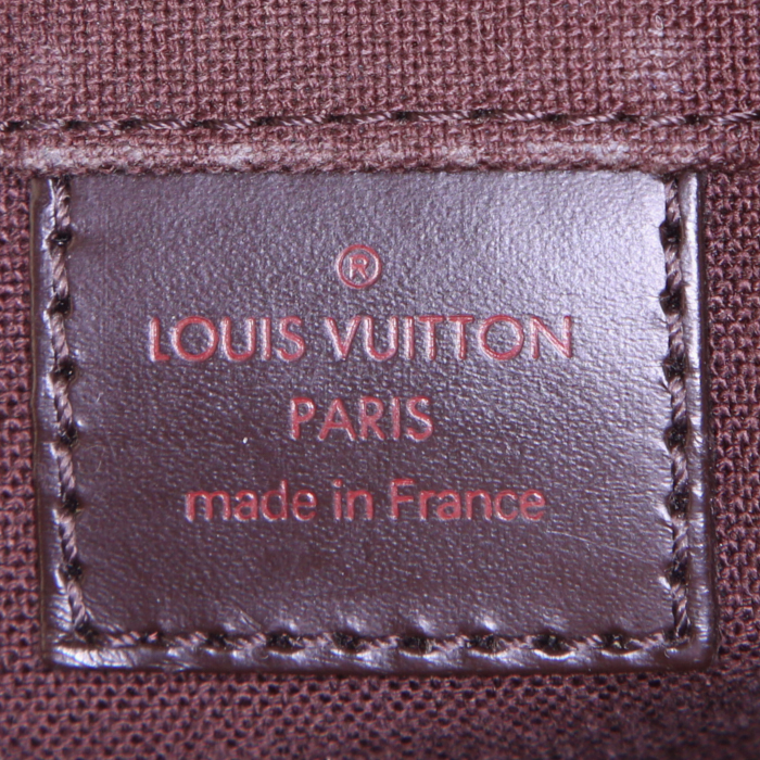 Borsa a tracolla Louis Vuitton Bastille in tela cerata con motivo a scacchi ebano e pelle marrone - Detail D3