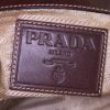 Bolso de mano Prada Jacquard en lona monogram caqui y cuero marrón oscuro - Detail D3 thumbnail