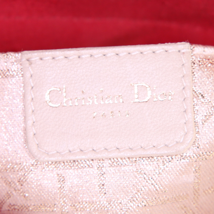 Sac cabas Dior Vintage en soie jaune et rouge - Detail D3