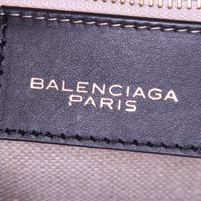 Balenciaga shoulder bag in black leather and black python - Detail D3