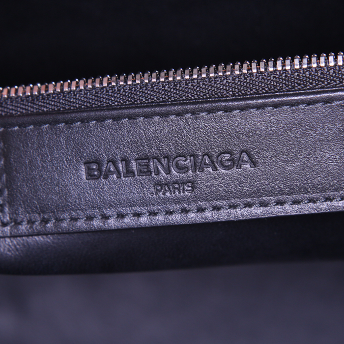 Balenciaga Dix Cartable Zip handbag in black leather - Detail D3
