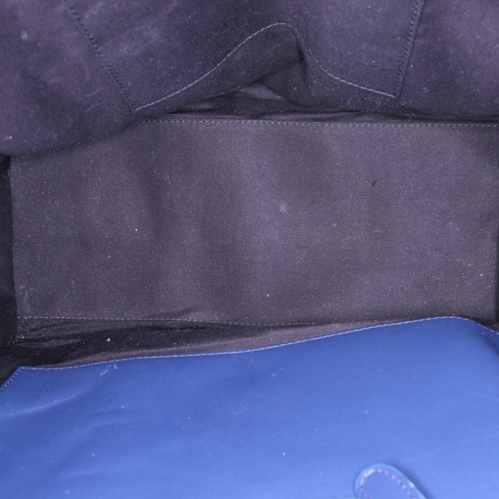 Shopping bag Balenciaga Bazar shopper in pelle blu marino - Detail D2