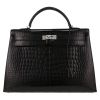 Hermes Kelly 40 cm handbag in black porosus crocodile - Detail D2 thumbnail