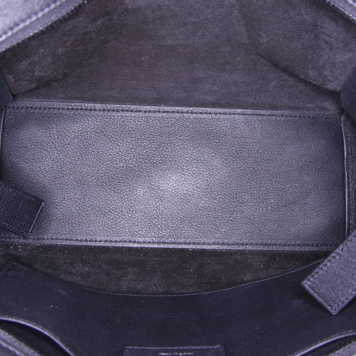 Bolso de mano Yves Saint Laurent Chyc en cuero negro y cuero negro - Detail D3
