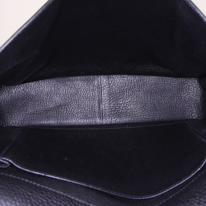 Hermès Steve shoulder bag in black leather taurillon clémence - Detail D2