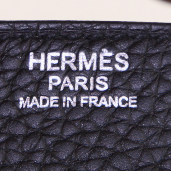 Hermès Steve shoulder bag in black leather taurillon clémence - Detail D3