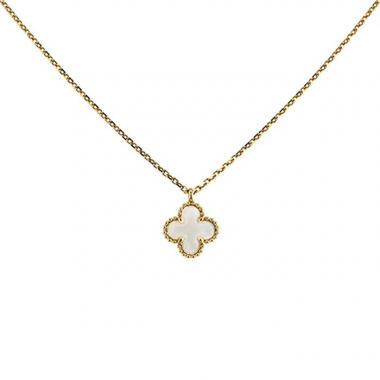 Collier Van Cleef & Arpels Sweet Alhambra en or jaune et nacre blanche