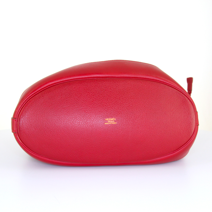 Hermès Market shoulder bag in red leather - Detail D4