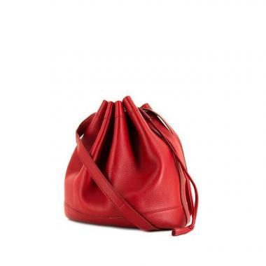 HERMES Jige Grained Courchevel Red Leather Clutch