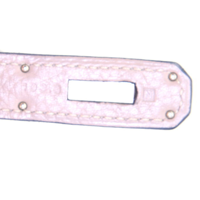 Hermes Kelly 35 cm bag worn on the shoulder or carried in the hand in tourterelle grey togo leather - Detail D5