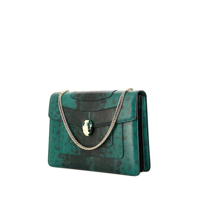 Women's Serpenti Forever Leather Wallet-On-Chain - Green - Green