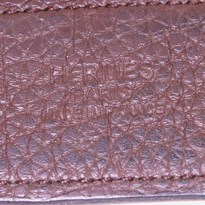 Hermès Ceinture H belt in brown togo leather - Detail D1