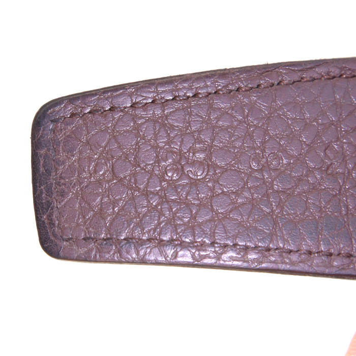 Cintura Hermès Ceinture H in pelle togo marrone - Detail D2