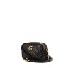 Bolso bandolera Gucci GG Marmont mini en cuero acolchado con motivos de espigas negro - 00pp thumbnail