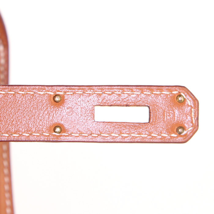 Hermes Kelly 32 cm handbag in gold Swift leather - Detail D4