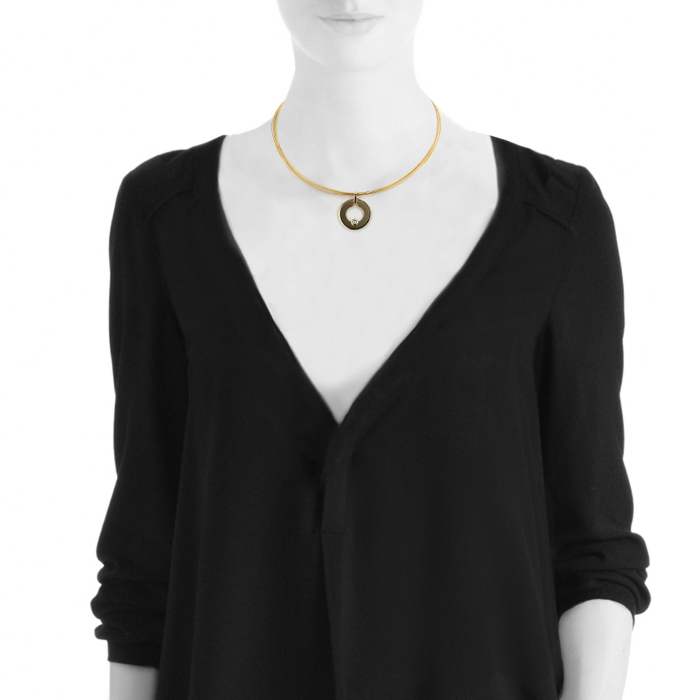 Dinh Van Cible pendant in yellow gold and diamond - Detail D1