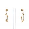 Lorenz Baümer Fil d'Amour medium model hoop earrings in pink gold and diamonds - 360 thumbnail